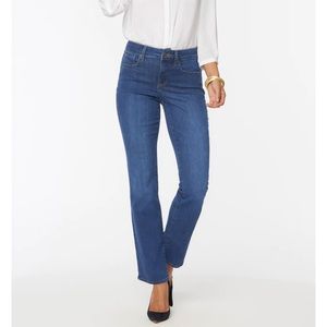 NYDJ Marilyn Straight Leg Jeans High Rise Lift Tuck Slimming Size 12 Petite